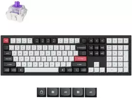 Belaidė magnetinė klaviatūra Keychron Q6H-P1, Nebula jungikliai, Nordic išdėst., Juoda