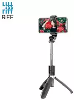 Riff L02 Universāla bezvadu selfi - nūja (pagar. līdz 100cm) ar statīvu / slēdža pogu Melna