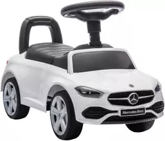 AIYAPLAY Mercedes-Benz C-Class vaikiškas paspiriamas automobilis su garsiniu signalu, variklio garsais, daiktadėže, vaikams nuo 18-36 mėn., baltas