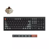 Belaidė mechaninė klaviatūra Keychron V6 Ultra 8K, Rudi (Brown) jungikliai, US INTL ANSI išdėst., Juoda