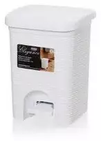 Šiukšliadėžė su pedalu 6 l Elegance balta 20,5x20,5x28 cm Italija Stefanplast