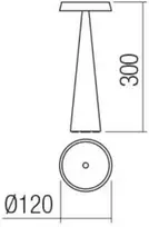 Bikuvalt 2,5W LED įkraunamas stalo šviestuvas TAO, žalias, 2700/3000K, dimeriuojamas, 90334