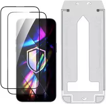 LCD apsauginis stikliukas (2 vnt.) su aplikatoriumi 3mk Hardy Hardura 9H Apple iPhone 15 Pro Max juodas