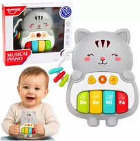 Lean Toys Muzikinis pianinas pilkas