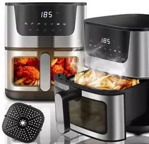 Karšto oro gruzdintuvė RETOO OR1102-R 6,5L 1800W su 10 programų ir LCD jutikliniu ekranu