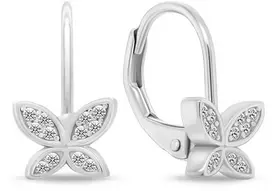 Brilio Silver Sidabriniai kabantys auskarai su cirkoniais Butterfly EA1272W