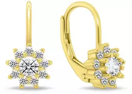Brilio Silver Glittering auksinis-plated earrings with cubic zirconia EA1279Y