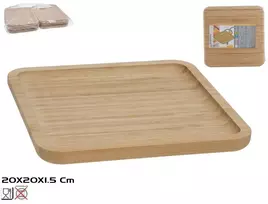 Bambukinis padėklas, 20.00 x 20.00 x 1.50, KITCHEN&GO