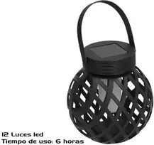 Garden4You Laterna su saulės baterijomis, 12 LED, juoda, 11.00 x 11.00 x 22.00 GARDEN ENJOY