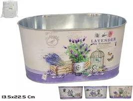 Ovalus cinkuotas kibiras Bejar 3 asortimentai 22,5x13,5x11 cm, GARDEN ENJOY