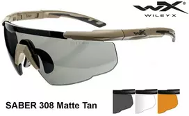 Taktiniai apsauginiai akiniai WileyX SABER 308 trys linzės Tan