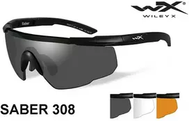 Taktiniai apsauginiai akiniai WileyX SABER 308 trys linzės Juoda