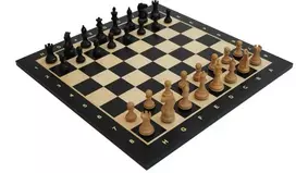 Italfama Medinis šachmatų rinkinys su juodmedžio ir klevo medienos žaidimo lenta su numeracija