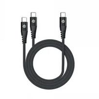 CELLY USB-C TO 2 USB-C CABLE 100W POWER, PCHCLLUSBC2USBCBK