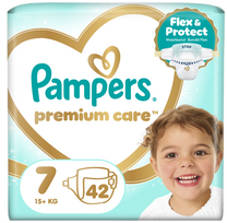 PAMPERS sauskelnės Premium Care, 7 dydis 15+kg, 42 vnt., 80887525