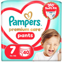 PAMPERS sauskelnės-kelnaitės Premium Care, 7 dydis 15+kg, 40 vnt., 80895127