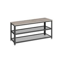 Suoliukas batams | 2 metalinės lentynos | 30 x 100 x 45 cm | Pilka, Juoda