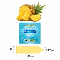 Pasante Tropical Pineapple – prezervatyvas, ananasų aromato, 1 vnt