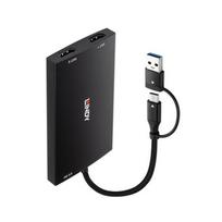 Adapteris - LINDY USB Tipo A/C į Dviejų HDMI 4K60 Keitiklį 100W