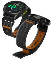 Juoda / oranžinė apyrankė Garmin Quickfit 22mm laikrodžiui "Spigen Athlex Air"