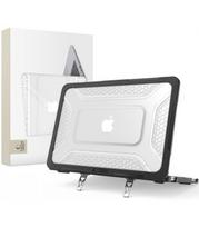 Juodas / skaidrus dėklas Apple MacBook Neo 13 2026 kompiuteriui "Tech-Protect Kevlar Pro"