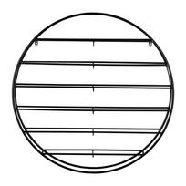 Sieninė juodos spalvos iš metalo vyno lentyna butelių skaičius 12 80x80x9 cm Redondo – PT LIVING