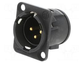 Connector: XLR | socket | male | PIN: 3 | straight | THT | black | 6A