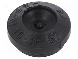 Grommet | Ømount.hole: 16mm | elastomer thermoplastic TPE | black