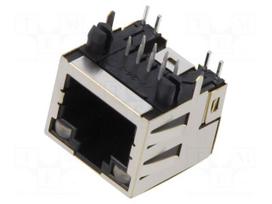 Connector: RJ45 | socket | PIN: 8 | shielded,with LED | 8p8c | THT