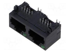 Connector: RJ45 | socket | PIN: 8 | with LED | 8p8c | green | THT