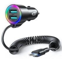Automobiliniai įkrovikliai Joyroom  3-in-1 fast car charger with USB-C cable 1.5m 17W Black