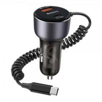 Automobiliniai įkrovikliai yesido  Y56 60W Fast Charging Car Charger | Built-in Type-C car cigarette lighting port charger adapter Gray