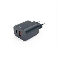 Adapteriai Hama  Quick Charger, USB-C, USB-A, Power Delivery (PD), 20 W, anthracite Black