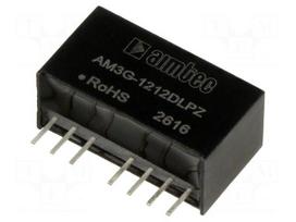 Converter: DC/DC | 3W | Uin: 9÷18VDC | Uout: 12VDC | Uout2: -12VDC | SIP8