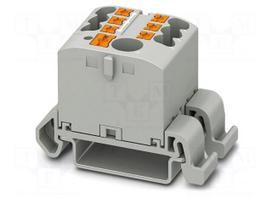 Splice terminal: rail | 24A | 690V | push-in | PA | 0.14÷4mm2 | W: 25.6mm