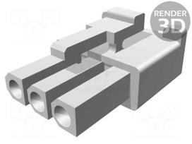 Connector: wire-wire | female | PIN: 3 | 4.8mm | w/o contacts