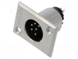 Connector: XLR | socket | male | AC | 7.5A | 133V | PIN: 6 | IP40 | soldering