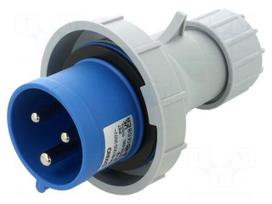 Connector: AC supply | plug | male | 32A | 230V | IEC 60309 | IP67 | PIN: 3