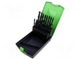 Drill set | for metal | high speed steel | plastic cassette | 1÷10mm