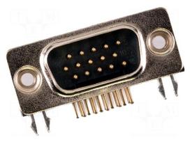 Connector: D-Sub | PIN: 15 | plug | male | angled | soldering