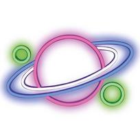 LED Neon light sign - planet, multicolor