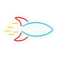 LED Neon light sign - rocket, multicolor