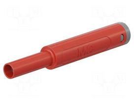 Laboratory connector: 4mm banana | socket | 1kV | 32A | red | soldered