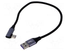 Cable | USB 2.0 | USB A plug,USB C angled plug | nickel plated