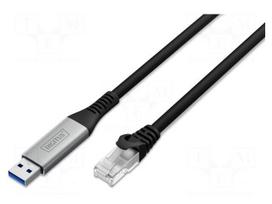 Cable | USB 3.2 Gen 1 | RJ45 plug,USB A plug | nickel plated | 5m