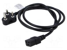 Cable | H05VV-F | 3x1.5mm2 | IEC C19 female,IS 1293 (M) plug | PVC