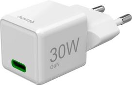 Adapteriai Hama  Mini USB-C Super Charger 30W PD White