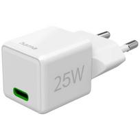 Adapteriai Hama  Mini Fast Charger USB-C PD 25W White