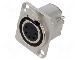 Connector: XLR | socket | female | AX | 7.5A | 133V | PIN: 5 | IP40 | tinned