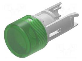 Actuator lens | 18 | green | plastic | Ø7.5mm